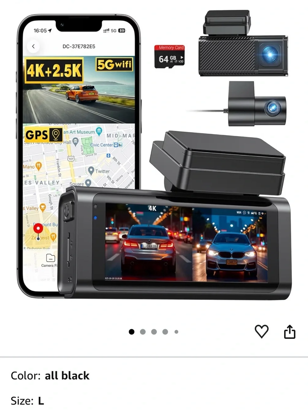 Beferich J18 Dual Channel Dash Camera - Black